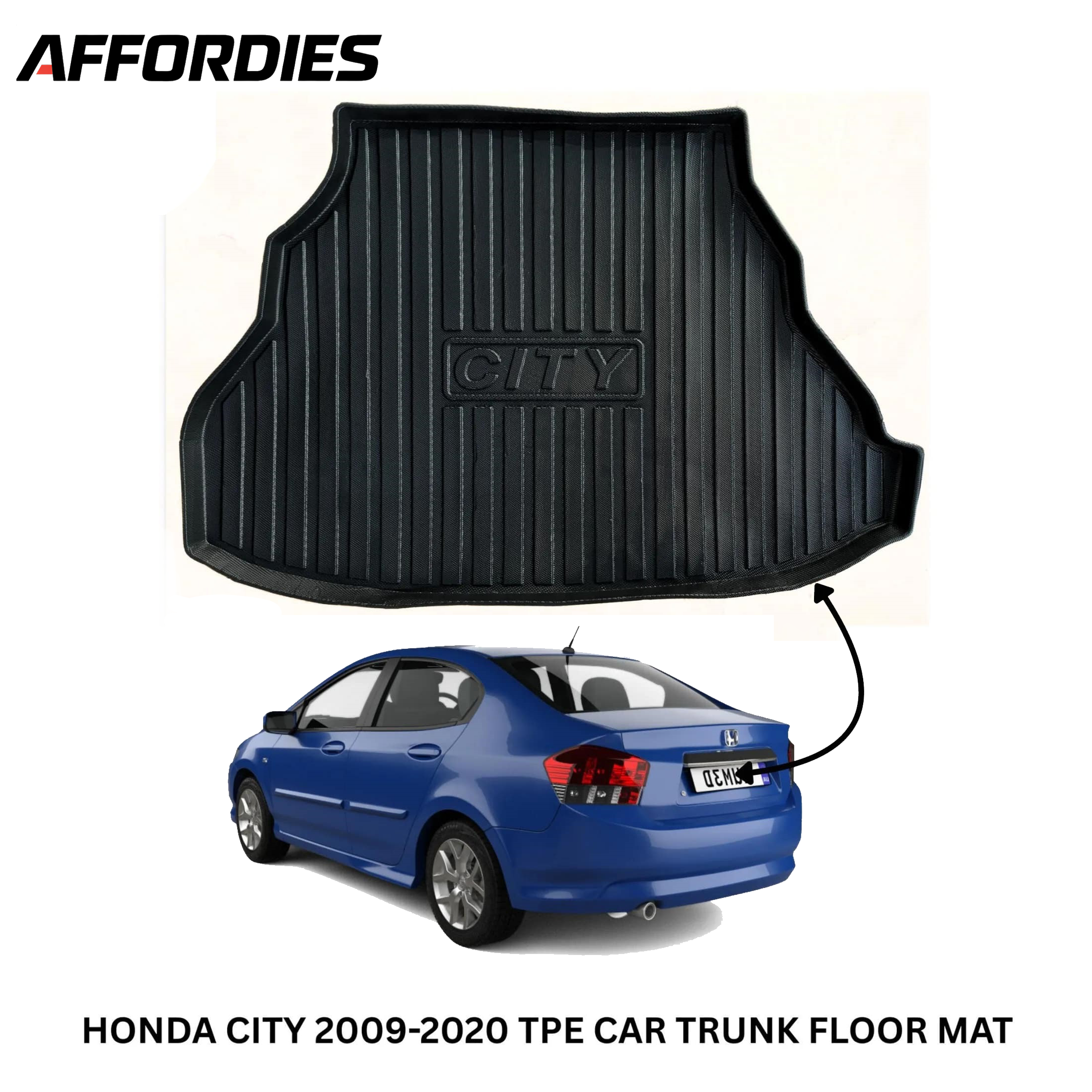 Honda City 2021–2024 9D TPE Trunk Mat