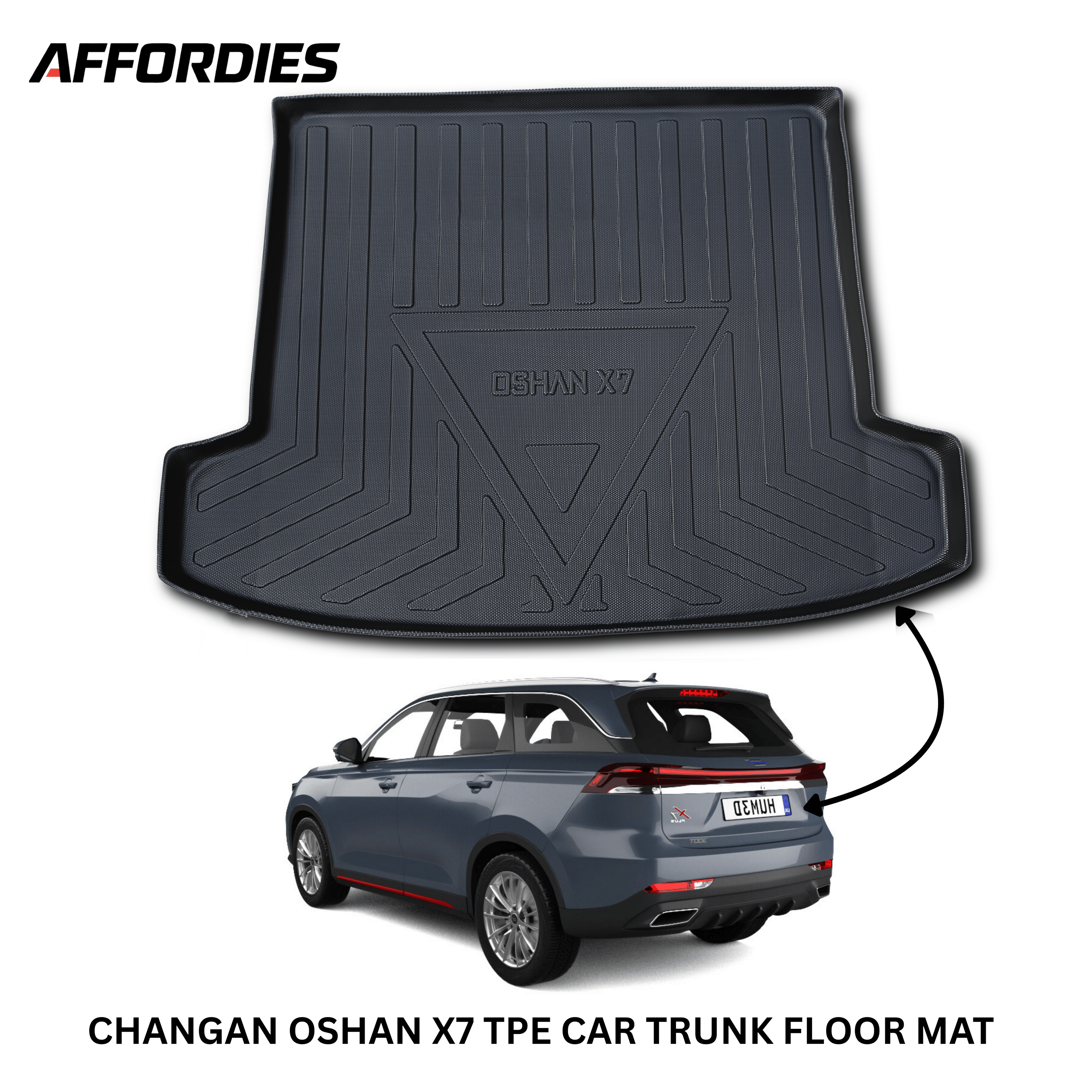 Changan Oshan X7 2022–2025 9D TPE Trunk Mat