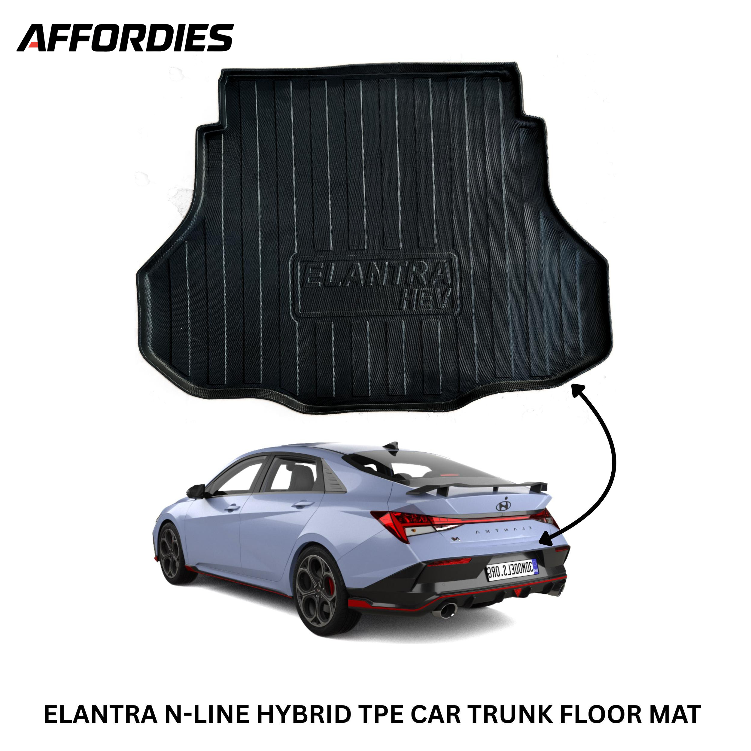 Hyundai Elantra Hybrid N Line 2025 9D TPE Trunk Mat