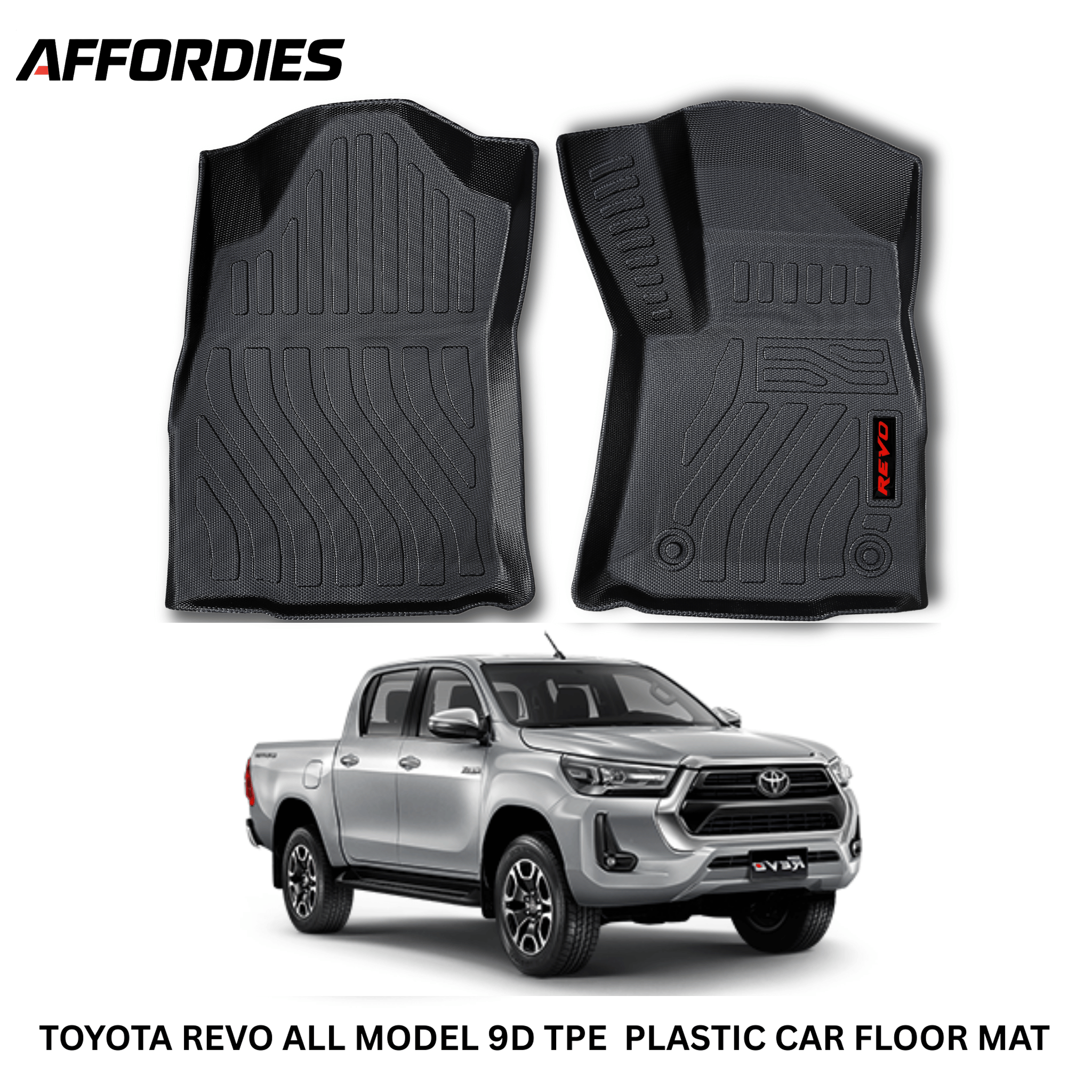 Toyota Revo / Hilux 9D TPE Plastic Floor Mats
