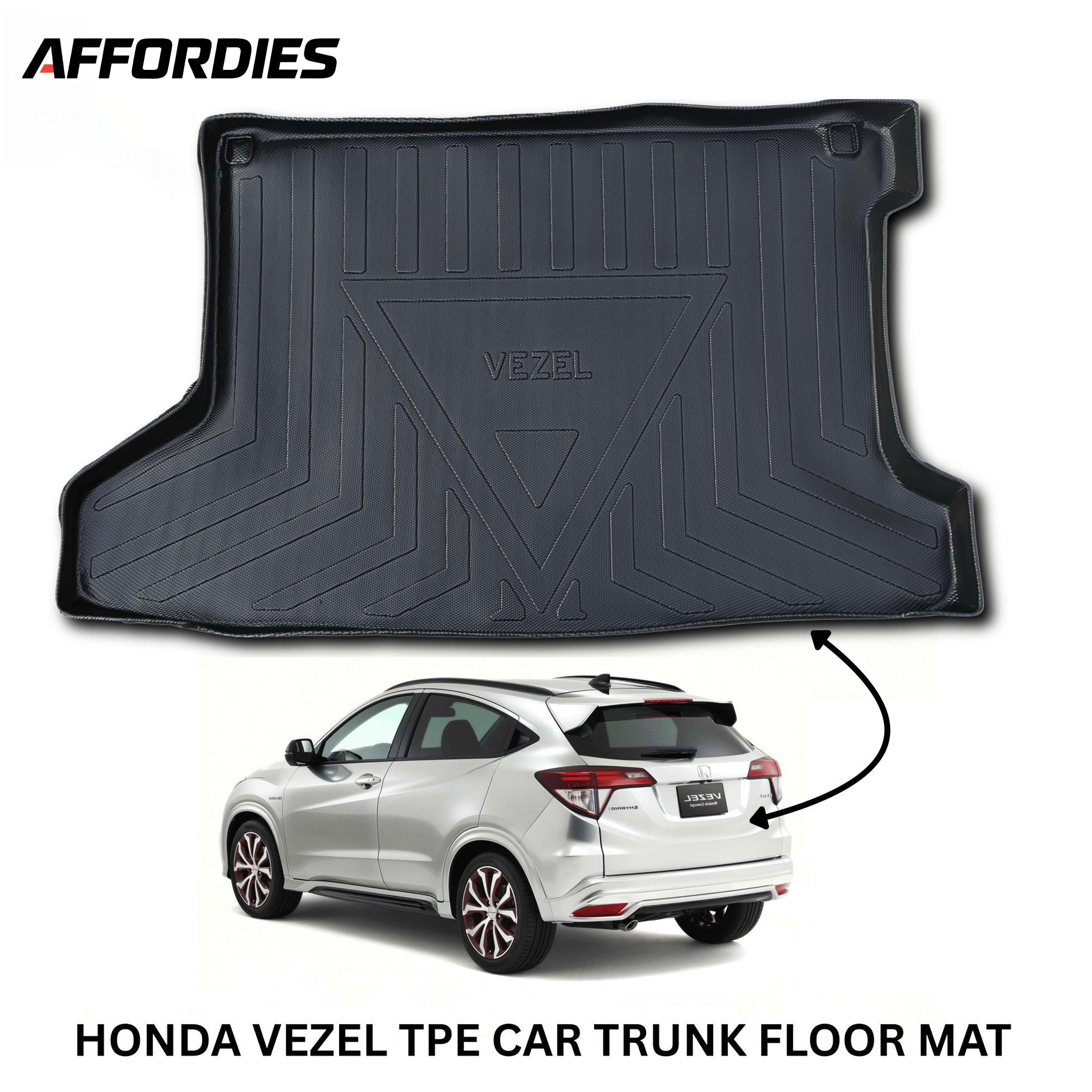 Honda Vezel 2013–2022 9D TPE Trunk Mat