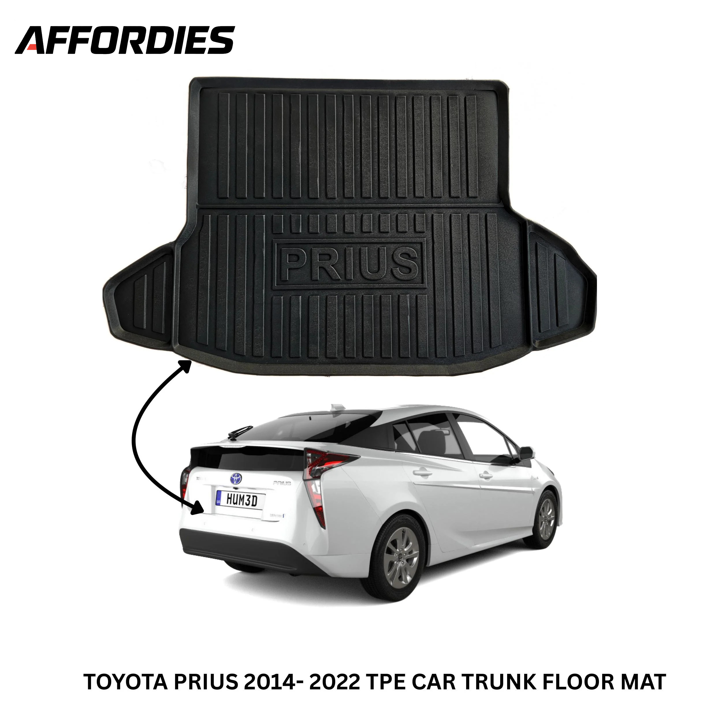 Toyota Prius Hybrid Alpha 2014-2022 9D TPE Trunk Mat