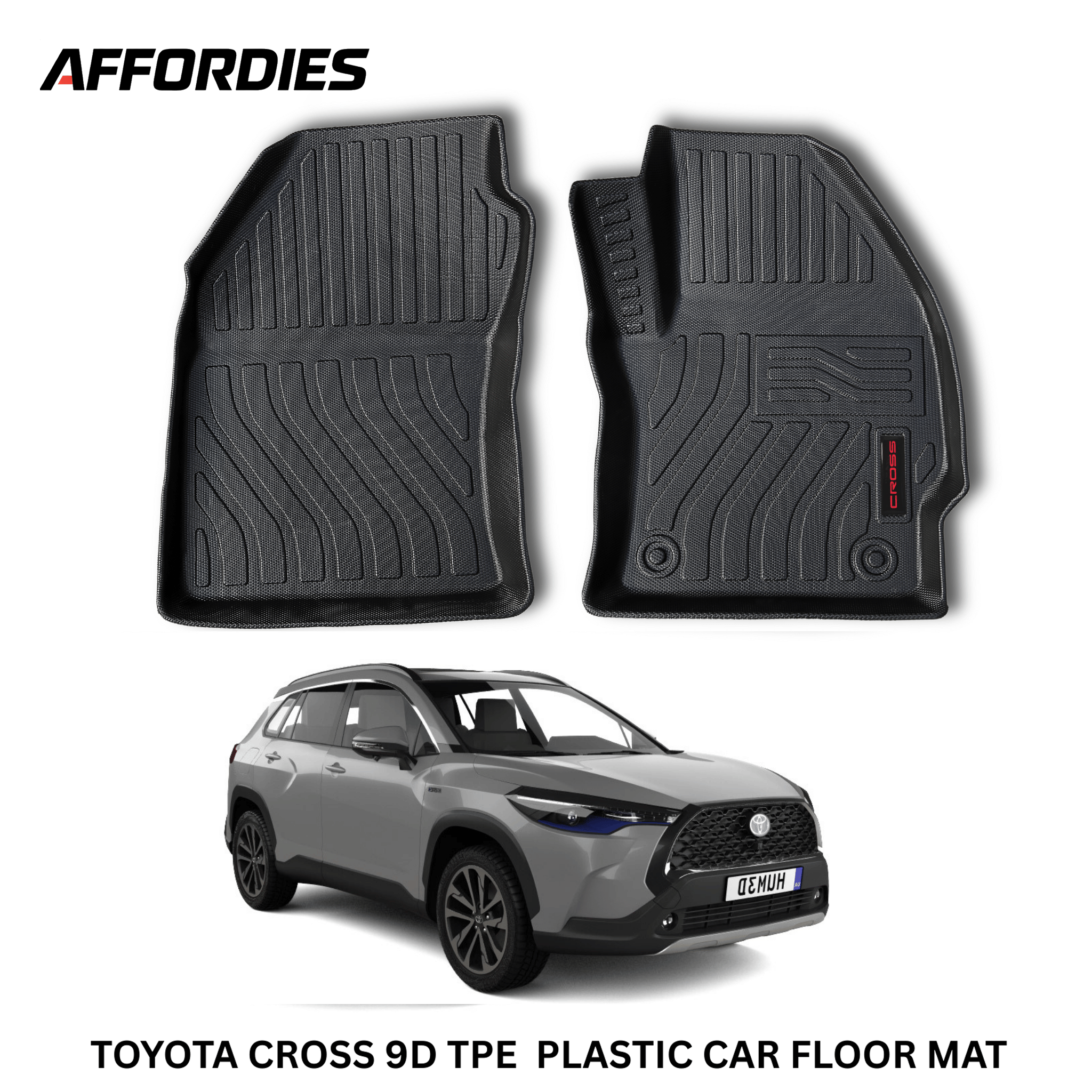 Toyota Corolla Cross 2020–2024 9D TPE Floor Mats