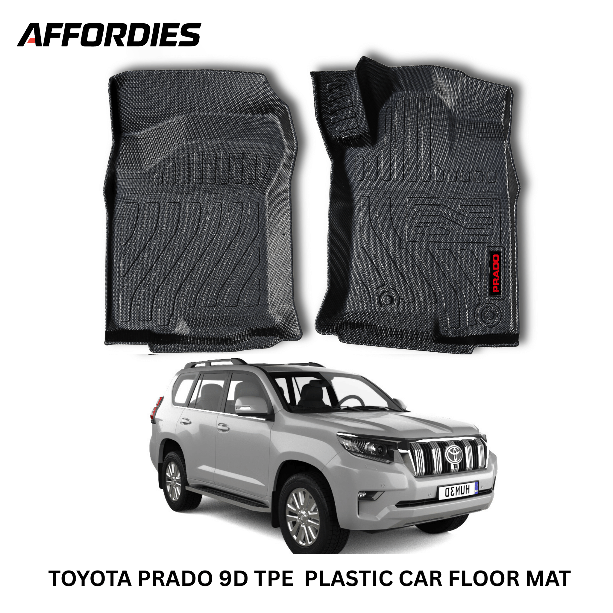 Toyota Prado FJ150 2009–2024 9D TPE Floor Mats