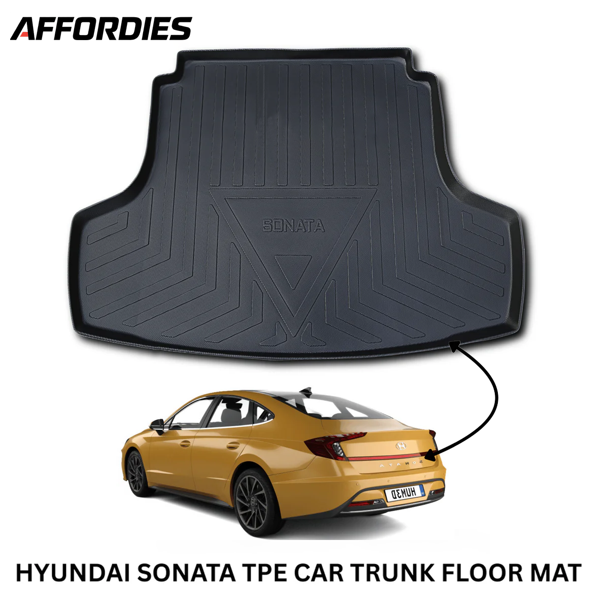 Hyundai Sonata 2021–2024 9D TPE Trunk Mat