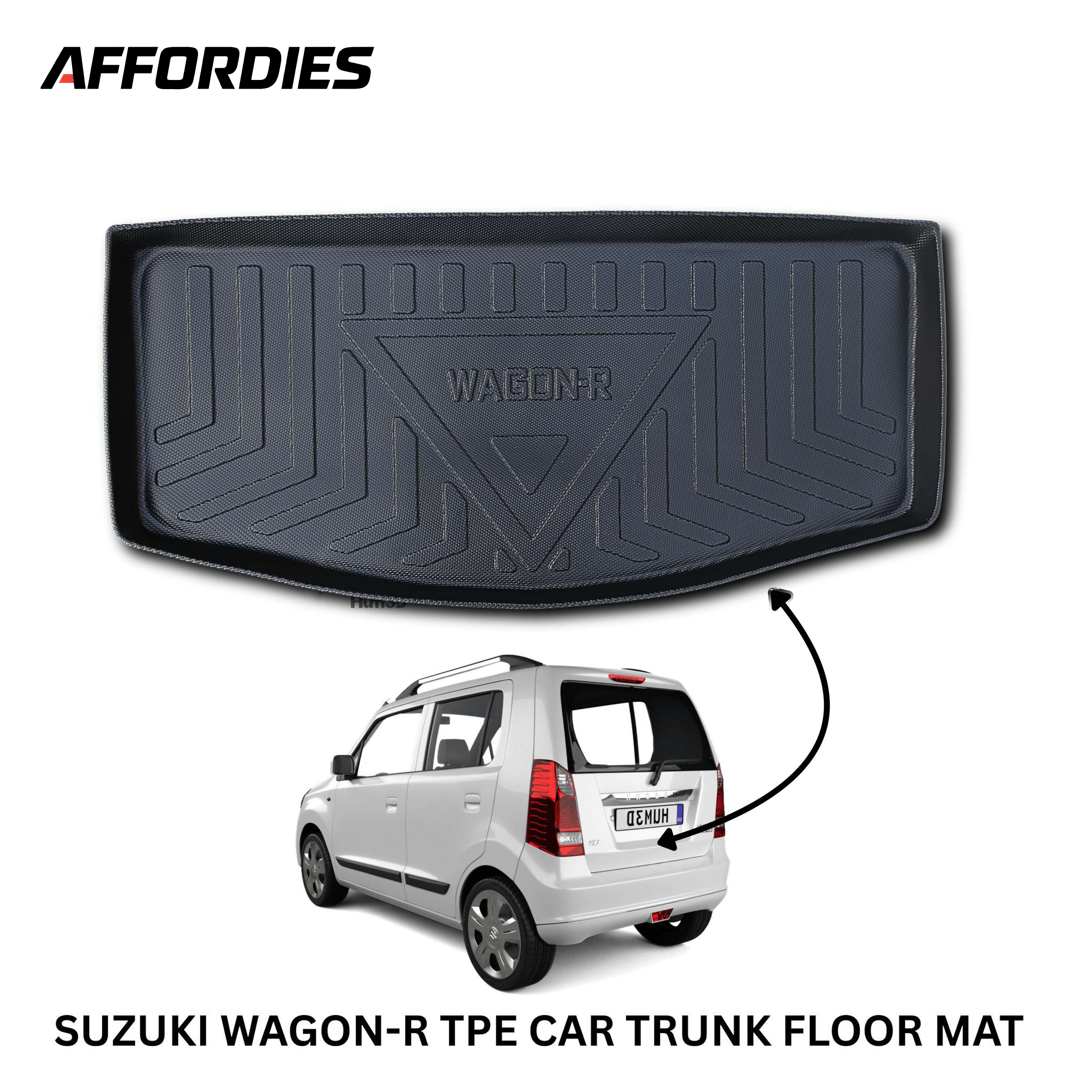 Suzuki Wagon R 2014–2025 TPE Plastic Trunk Mat