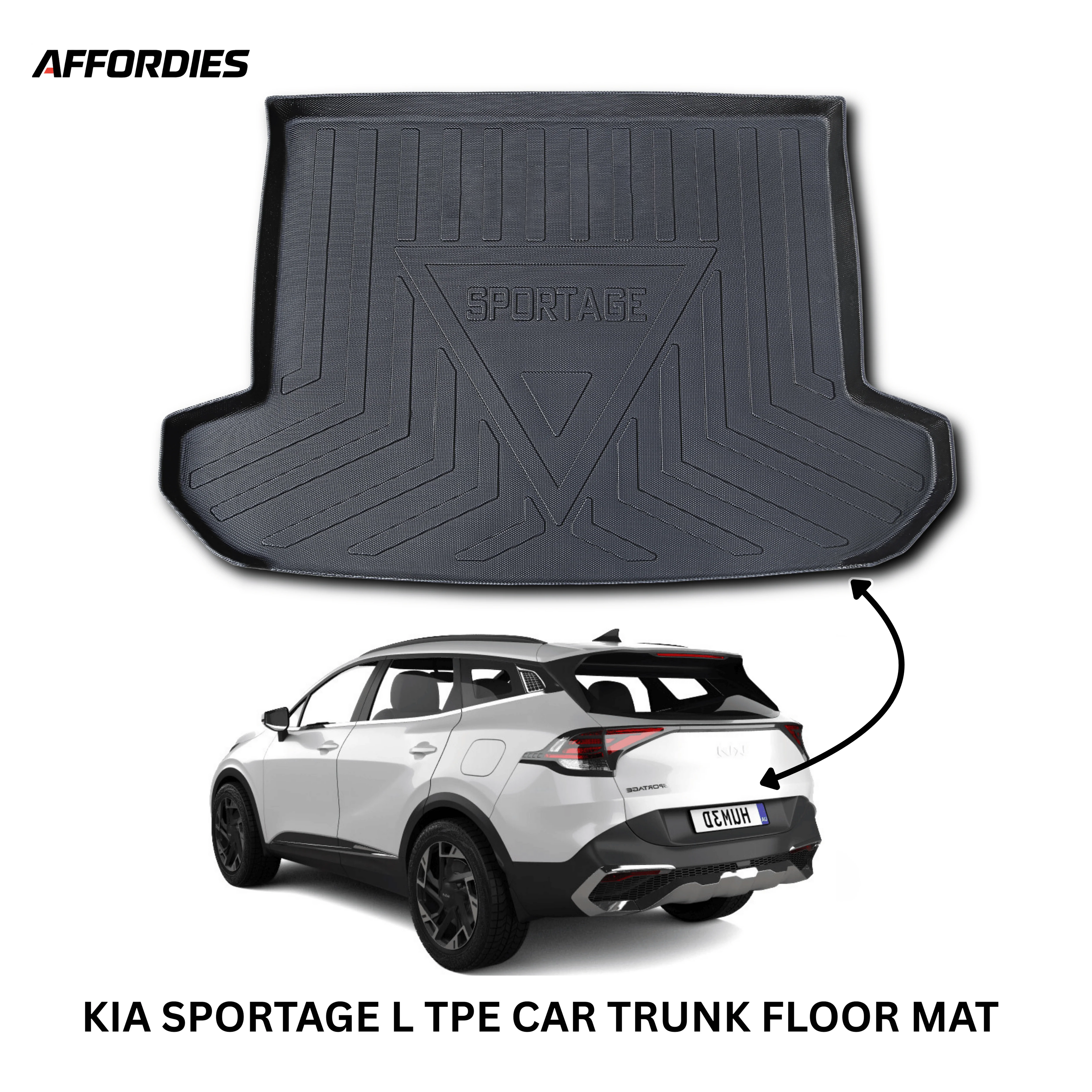 Kia Sportage 2019–Present Heavy-Duty 9D TPE Trunk Mat