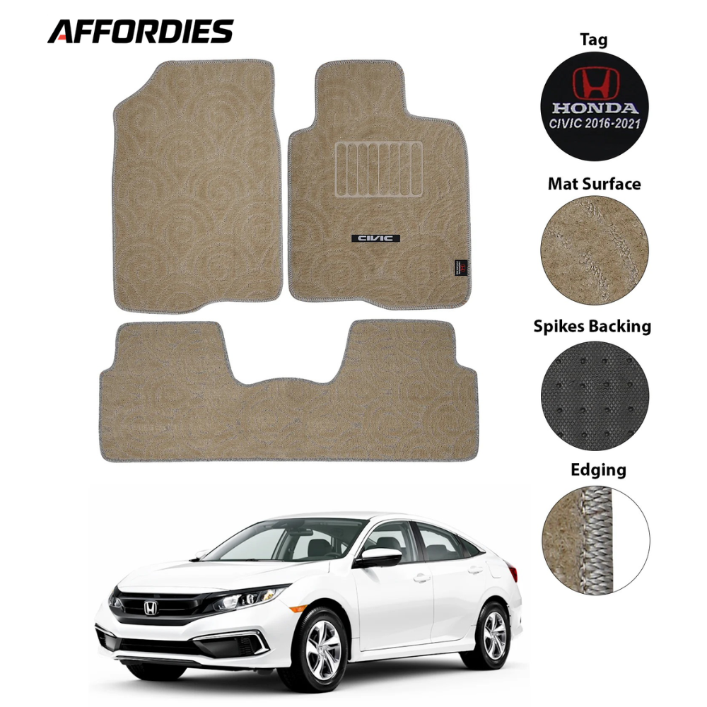 Honda Civic X 2016-2021 Premium Carpet Car Floor Mat