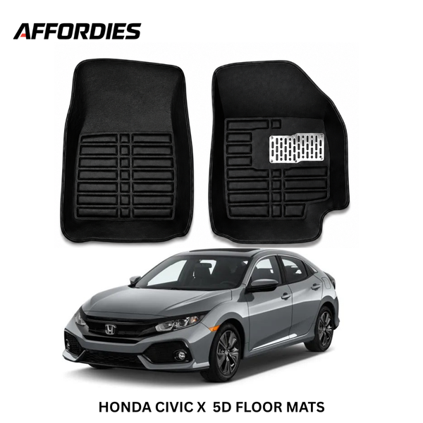 Affordies Honda Civic X 5D Floor Mats (2016–2021) | Custom Fit Waterproof Car Floor Mats
