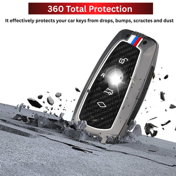 Aqua Metal Key Fob Cover – Zinc Alloy Universal Car Key Case
