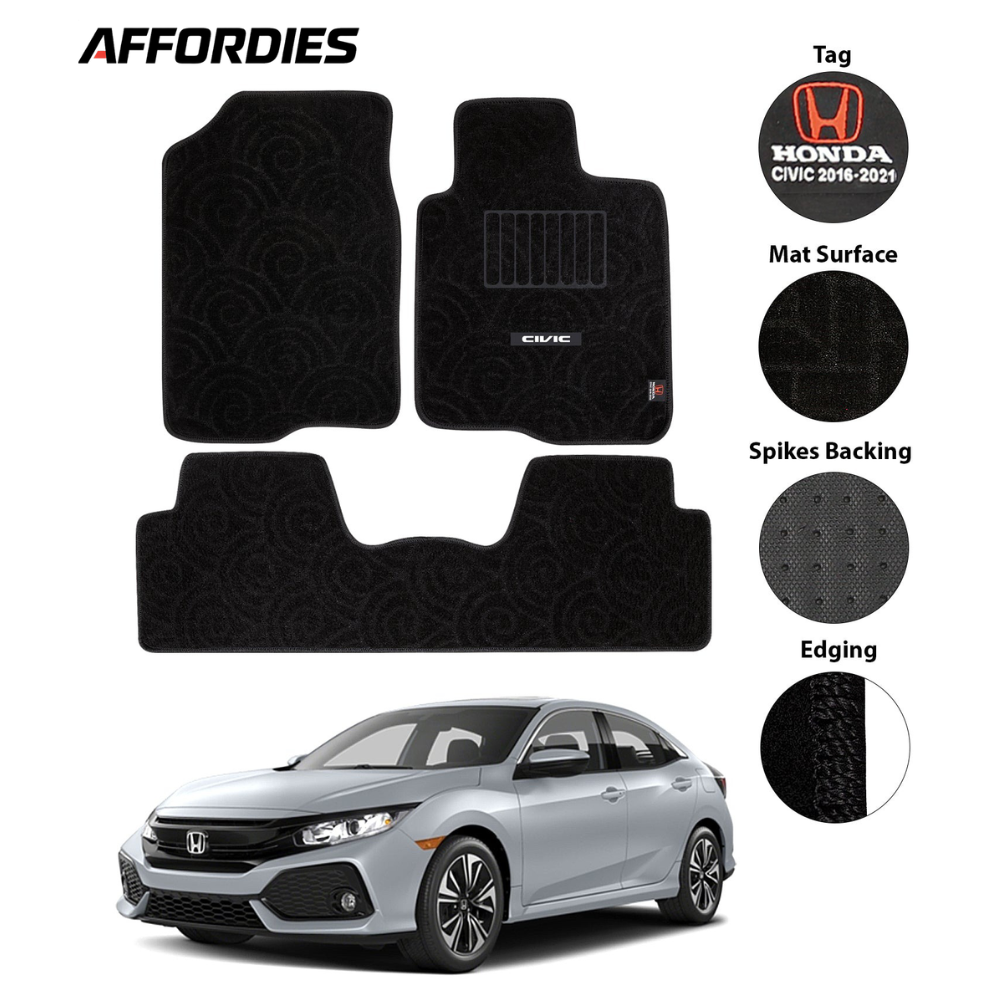 Honda Civic X 2016-2021 Premium Carpet Car Floor Mats