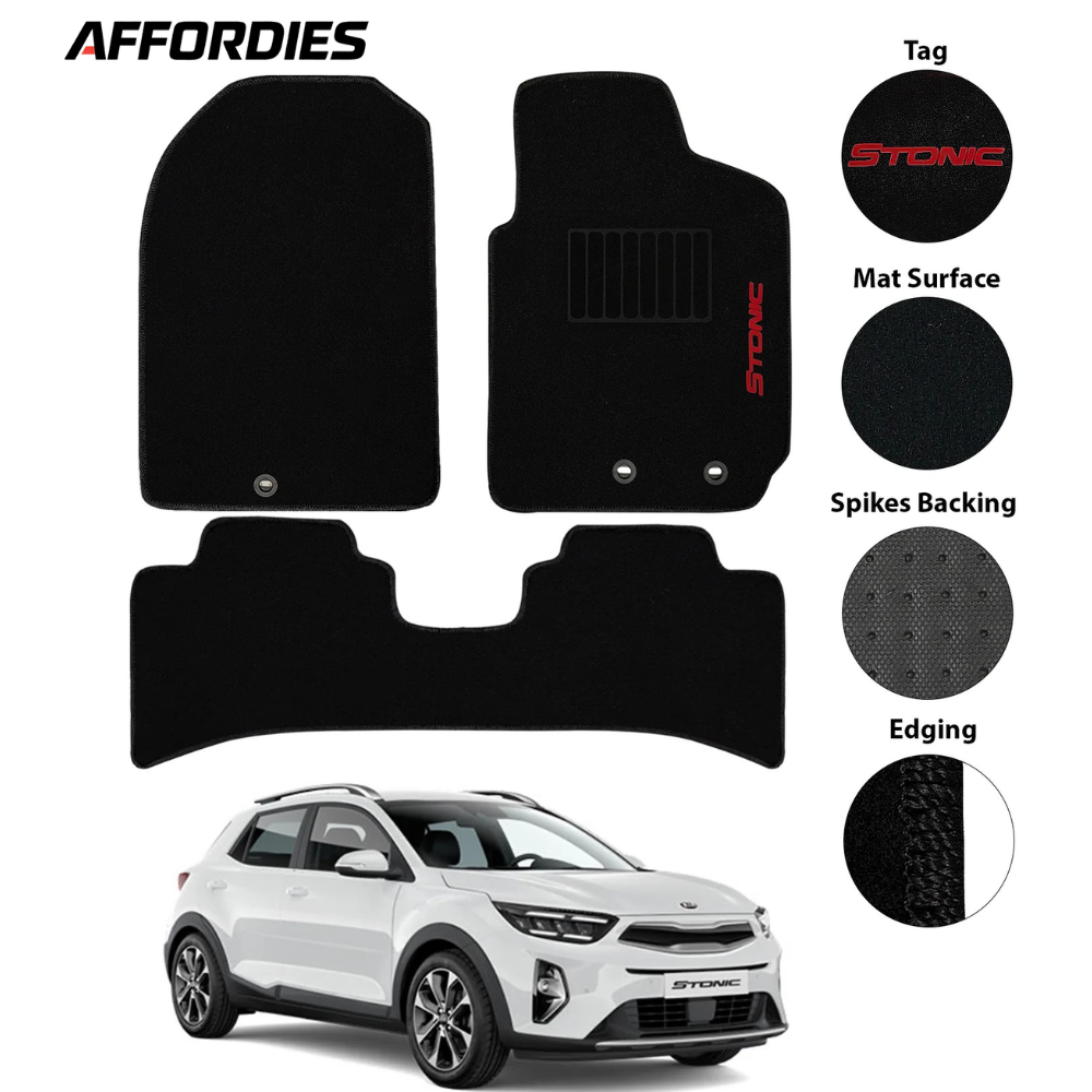 Kia Stonic 2021-2024 Executive Side Logo Carpet Floor Mats