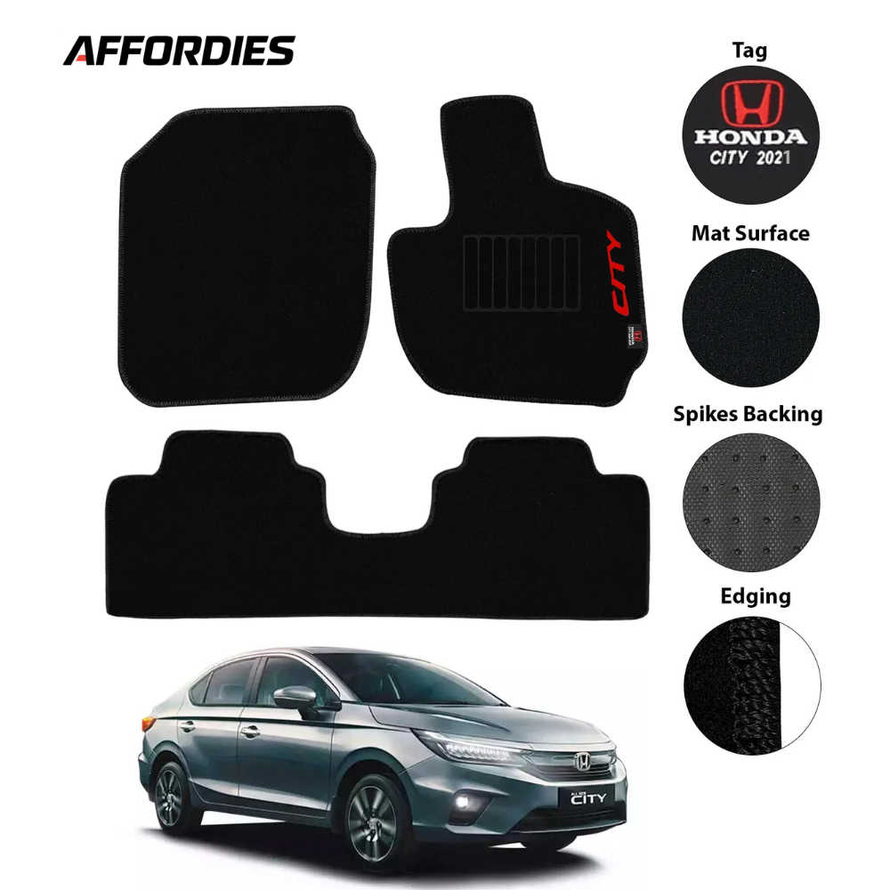 Honda City 2021–2024 Executive Side Logo Carpet Car Floor Mats