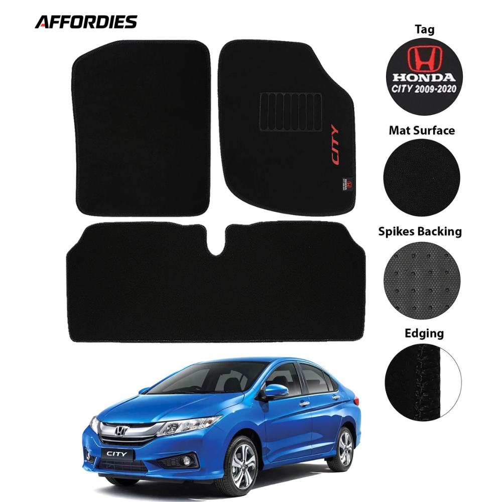 Honda City 2009–2020 Executive Side Logo Carpet Car Floor Mats