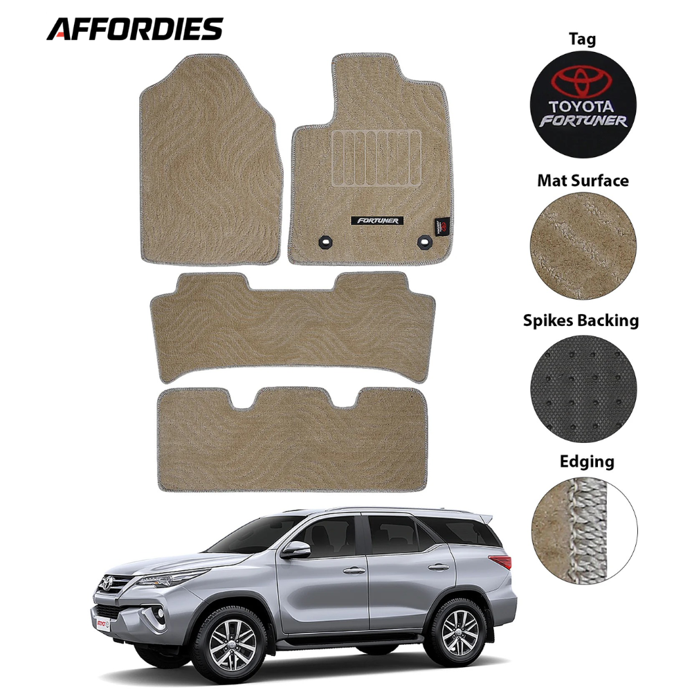 Toyota Fortuner 2014-Present Premium Carpet Car Floor Mats