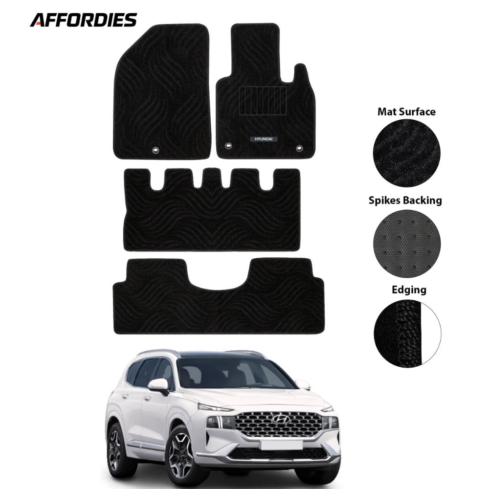 Hyundai Santa Fe 2024 Premium Carpet Car Floor Mats