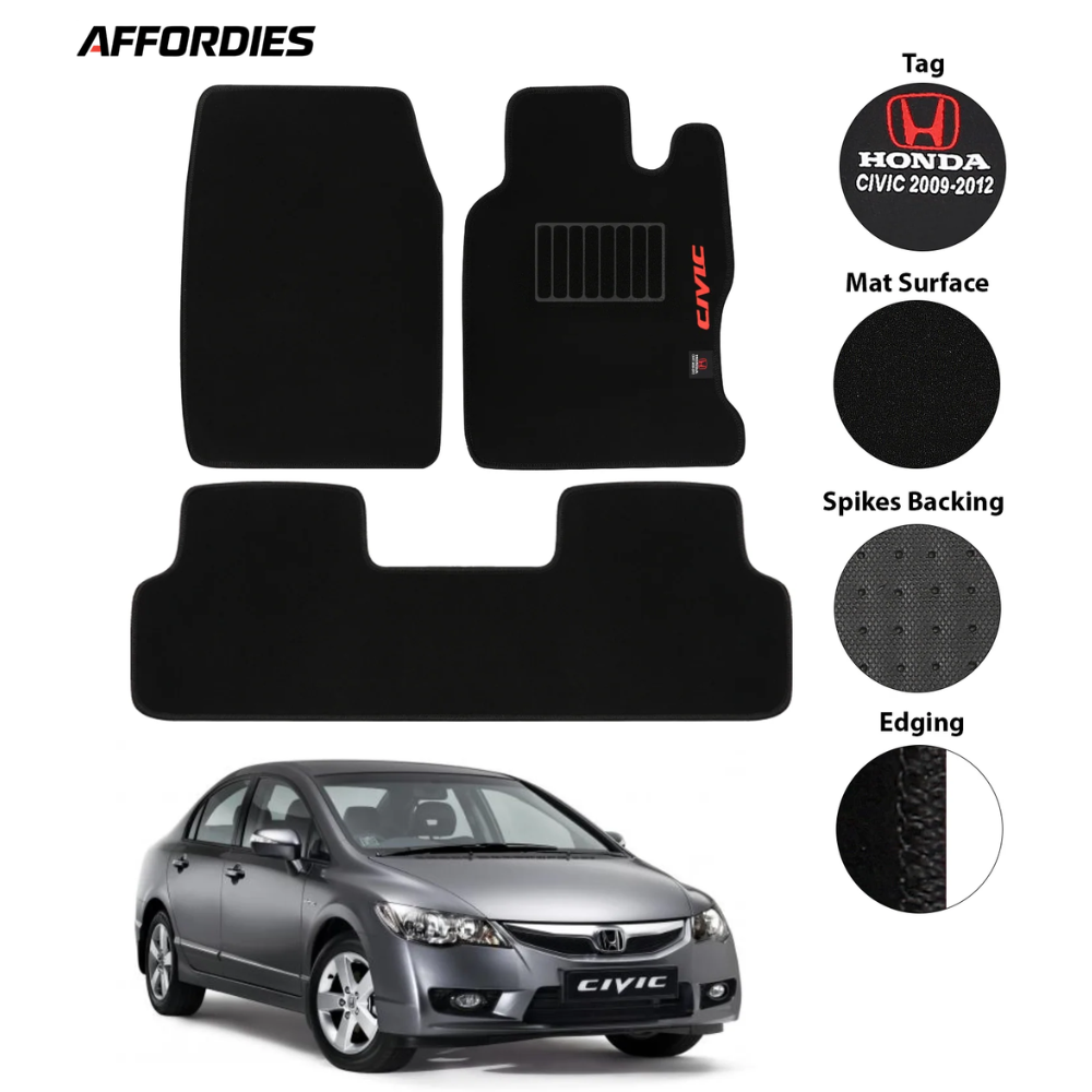 Honda Civic 2009-2012 Executive Side Logo Car Floor Mats