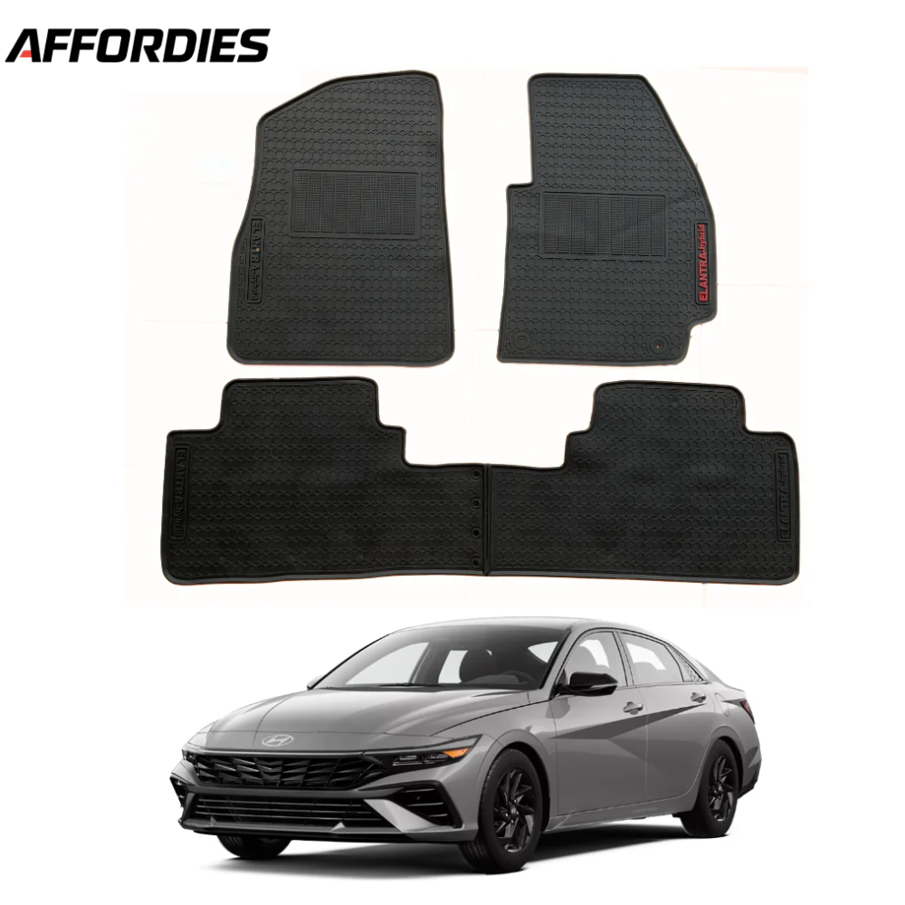 Hyundai Elantra Hybrid 2025 Premium Latex Rubber Car Floor Mats