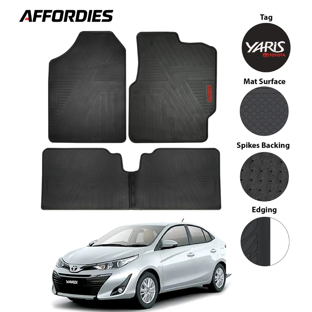 Toyota Yaris 2021–Present Rubber Latex Car Floor Mats