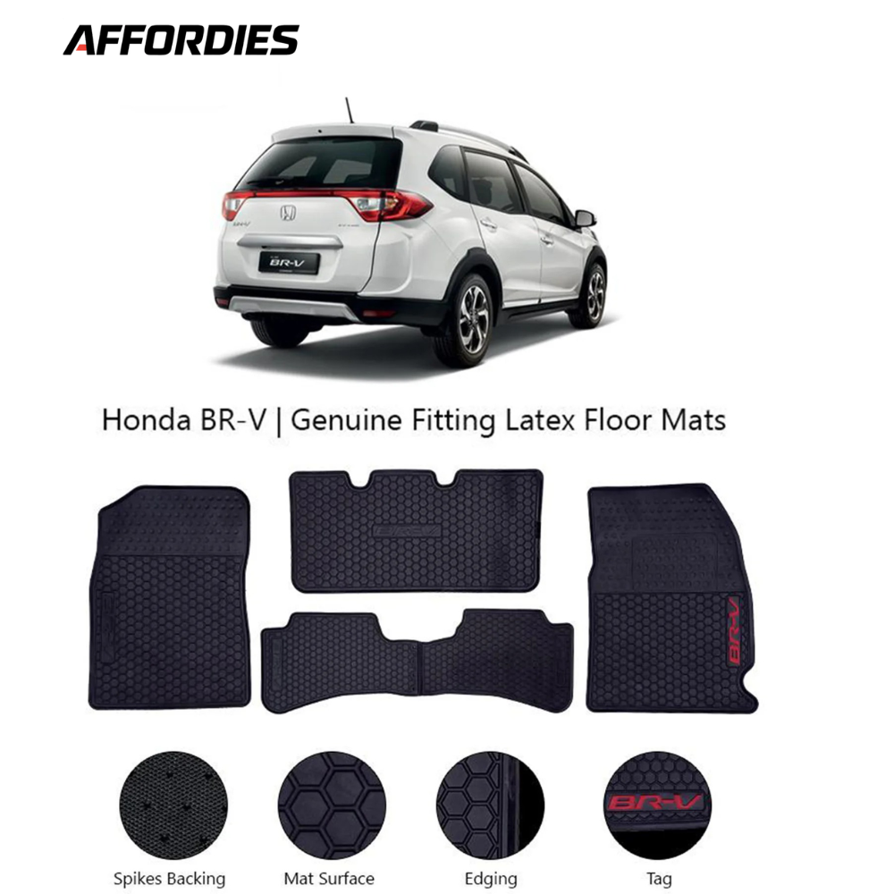 Honda BR-V 2016–Present Latex PVC Car Floor Mats