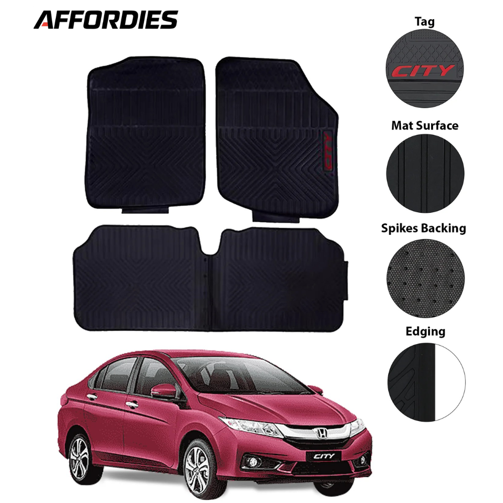 Honda City 2009–2020 Latex Rubber Car Floor Mats