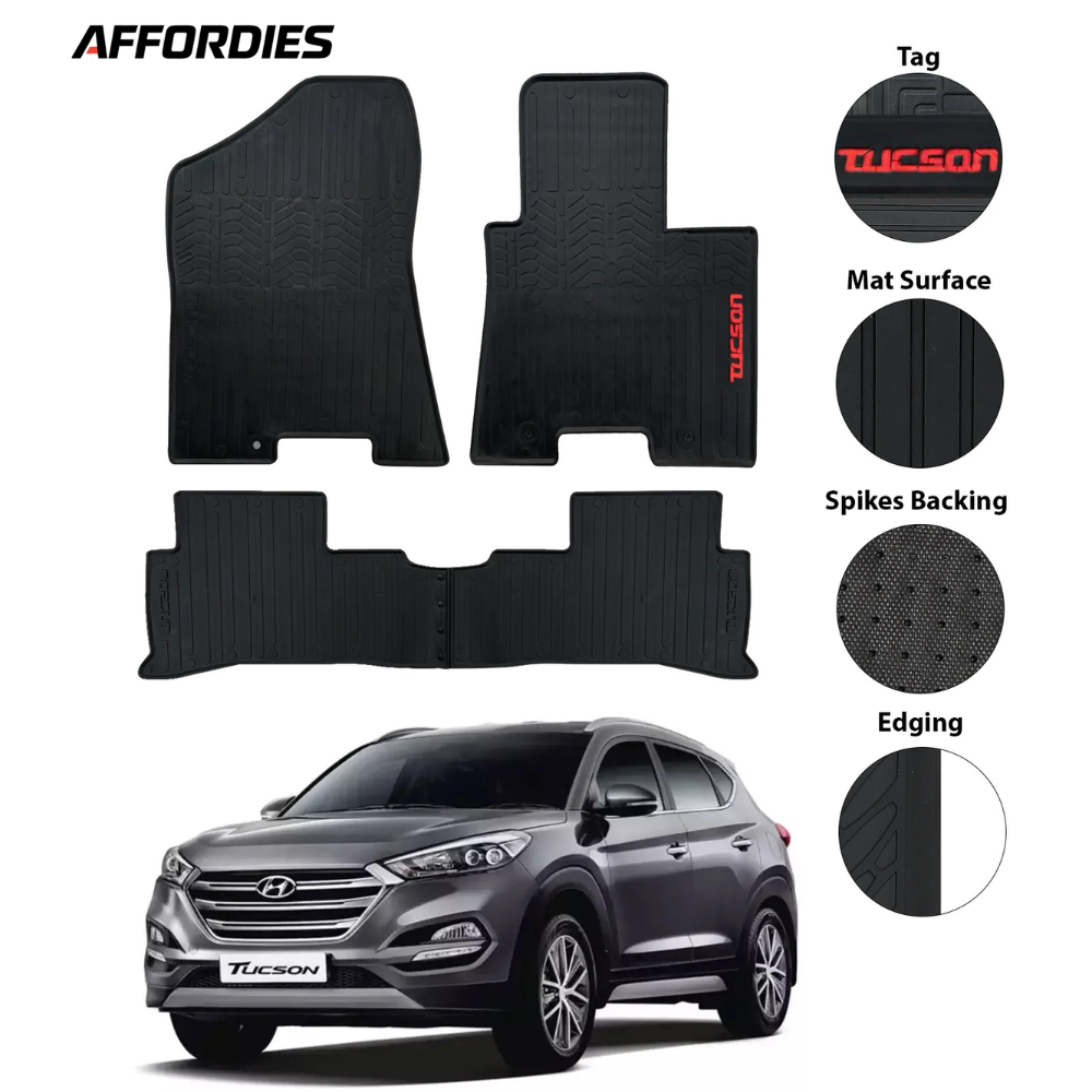 Hyundai Tucson 2019–2024 Premium Latex Rubber Car Floor Mats