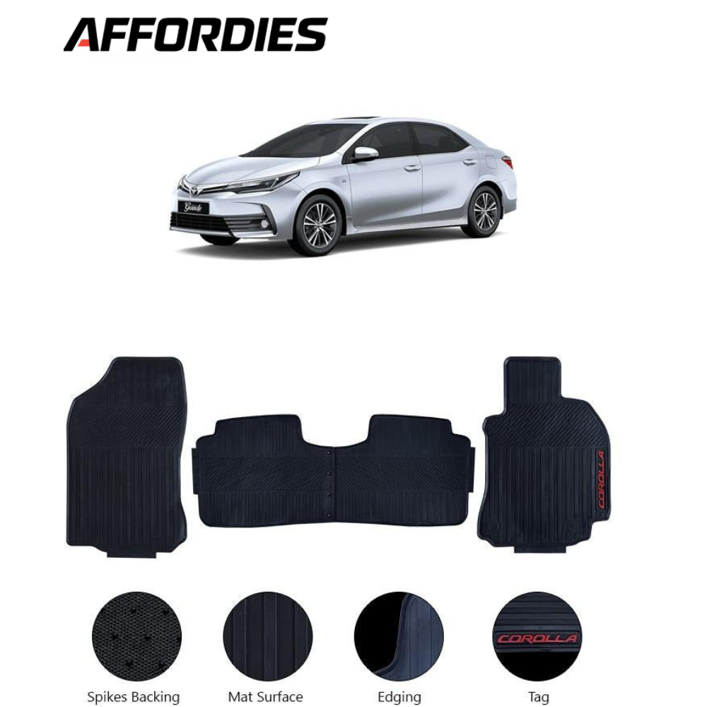 Toyota Corolla 2014–Present Latex Rubber Car Floor Mats